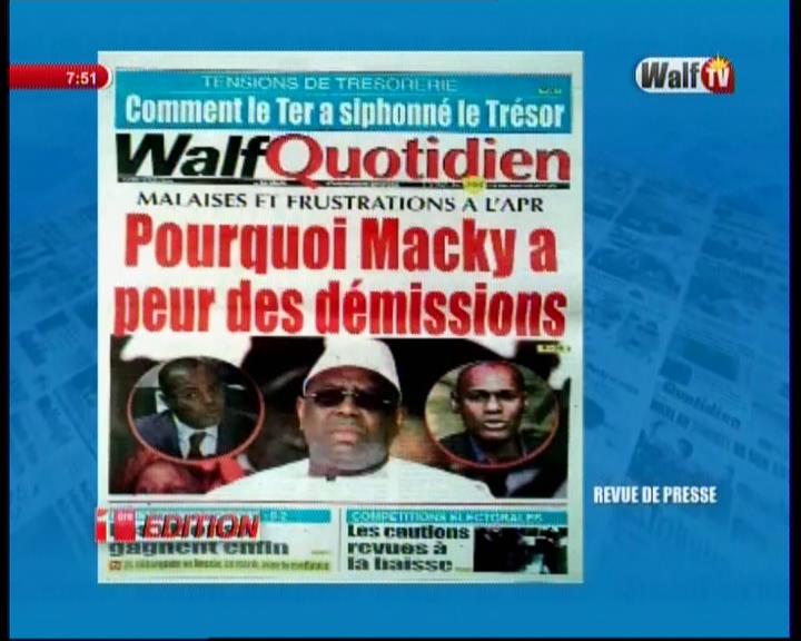 Revue de presse Walf Tv du Mardi 12 juin 2018 par Seydina Omar Bâ