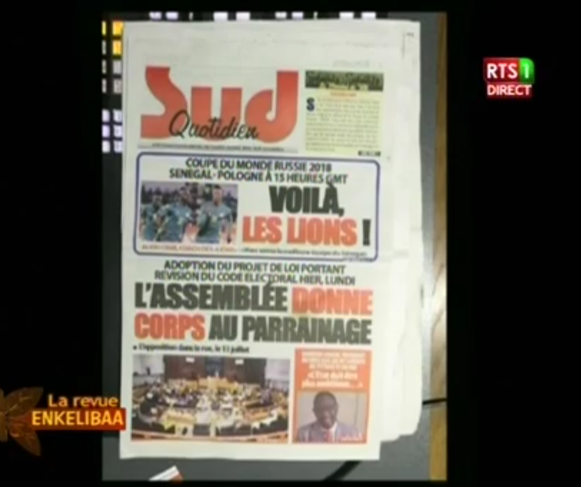 Revue de presse Rts1 du mardi 19 juin 2018