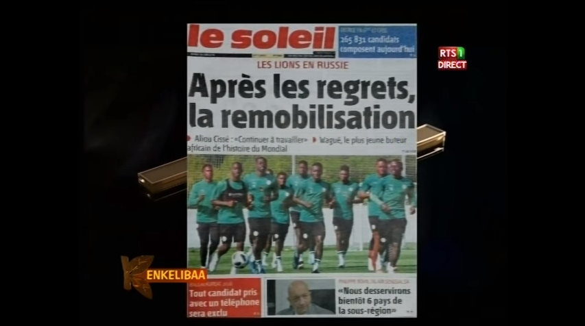 Revue de presse (Français) Rts1 du mardi 26 juin 2018