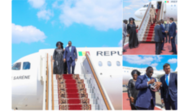 (5Photos): Macky Sall bien arrivé à Moscou pour soutenir les Lions