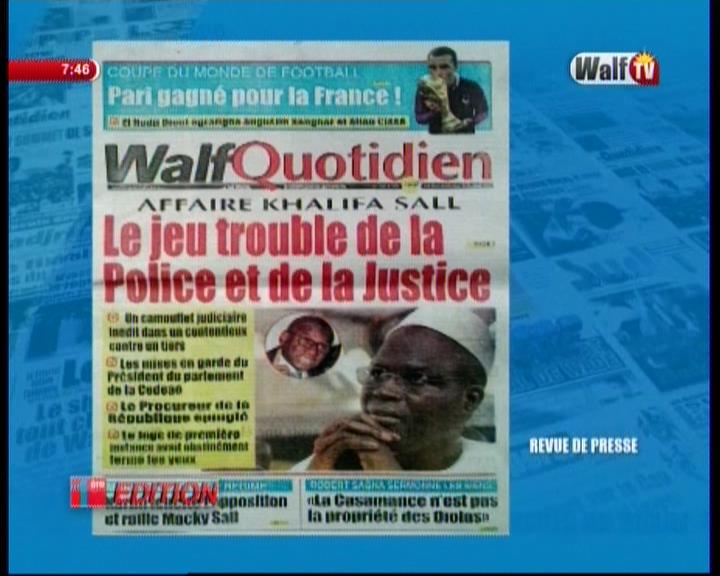 Revue de presse (Wolof) Walf TV du Lundi 16 juillet 2018 par Seydina Omar Bâ