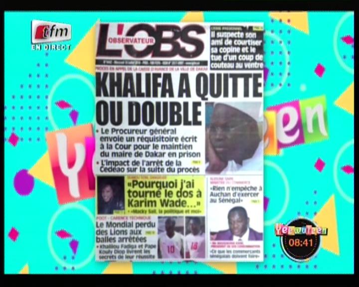 Revue de presse (Wolof) Tfm du mercredi 18 juillet 2018 par Mame Birame Diouf