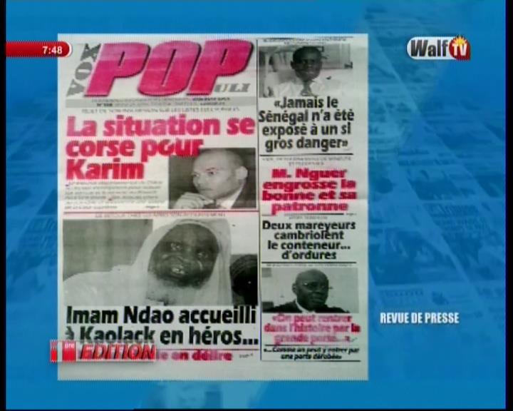 Revue de presse (Wolof) Walf TV du mardi 24 juillet 2018 par Seydina Omar Bâ