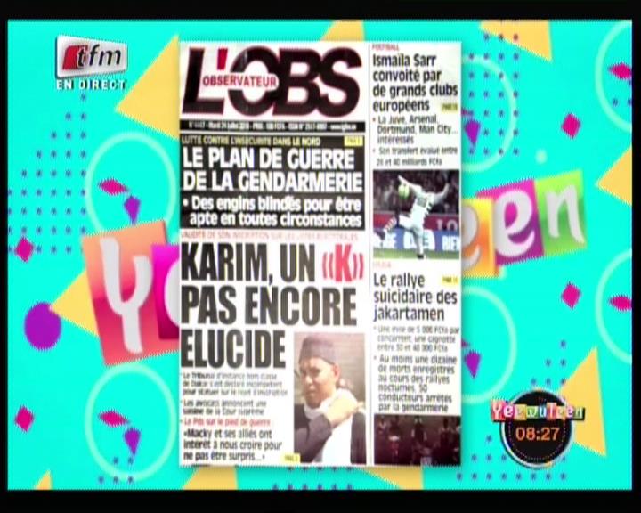Revue de presse (Wolof) Tfm du mardi 24 juillet 2018 par Chérif Dia