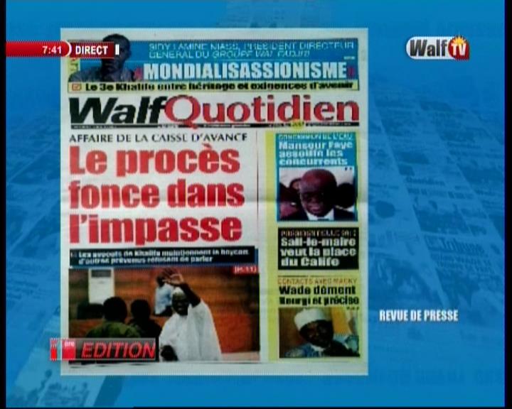 Revue de presse (Wolof) Walf TV du vendredi 27 juillet 2018 par Seydina Omar Bâ