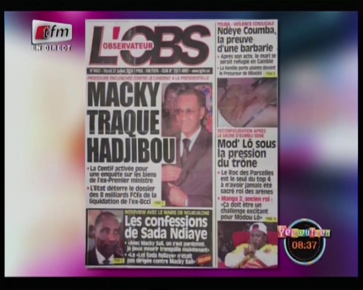 Revue de presse (Wolof) Tfm du mardi 31 juillet 2018 par Chérif Dia