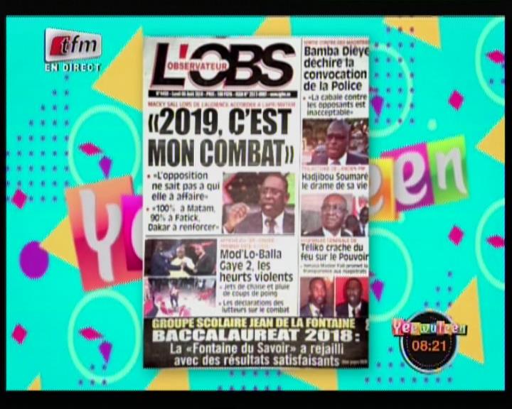 Revue de presse (Wolof) Tfm du Lundi 06 août 2018 par Chérif Dia