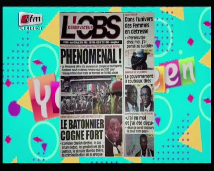 Revue de presse (Wolof) Tfm du jeudi 09 août 2018 par Mame Birame Diouf