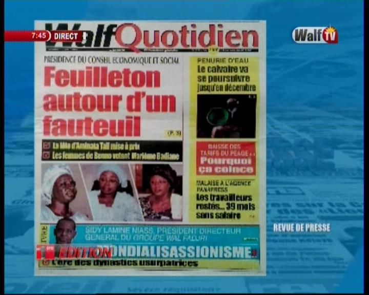 Revue de presse (Wolof) Walf TV du vendredi 10 août 2018 par Seydina Omar Bâ