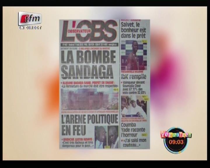Revue de presse (Wolof) Tfm du Vendredi 17 août 2018 par Mame Birame Diouf