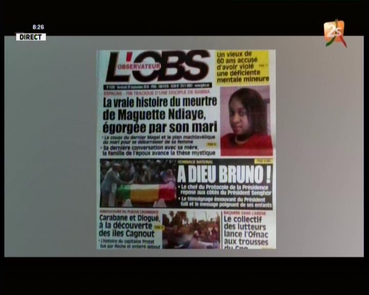 Revue de presse (Wolof) 2STV du vendredi 28 septembre 2018 par Seynabou Ndiaye