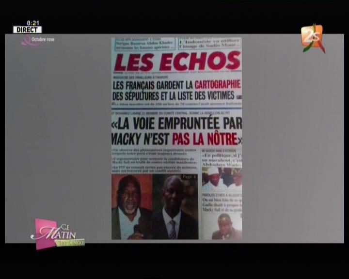 Revue de presse (Wolof) 2STV du mardi 23 octobre 2018 par Seynabou Ndiaye