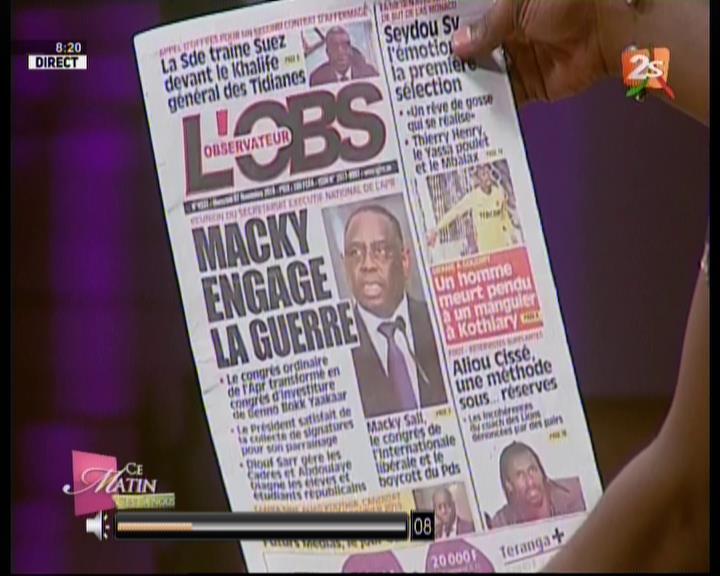 Revue de presse (Wolof) 2STV du mercredi 07 novembre 2018 par Pape Seydi Fall
