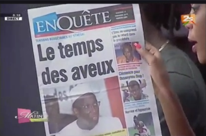Revue de presse (Wolof) 2STV du mercredi 14 novembre 2018 par Seynabou Ndiaye
