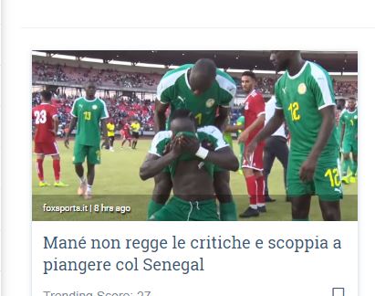Europe, pleurs, Presse, Sadio Mané, sénégal vs guinée équatoriale