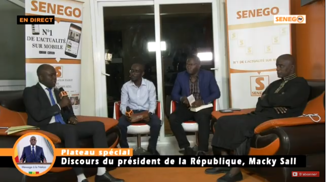 Senego TV: Décryptage du discours du chef de l’Etat : Plateau spécial avec des invités
