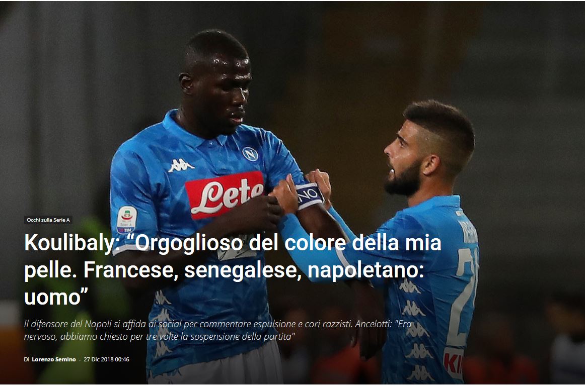 (11 Photos) – Koulibaly victime de cris racistes : La presse italienne consternée…