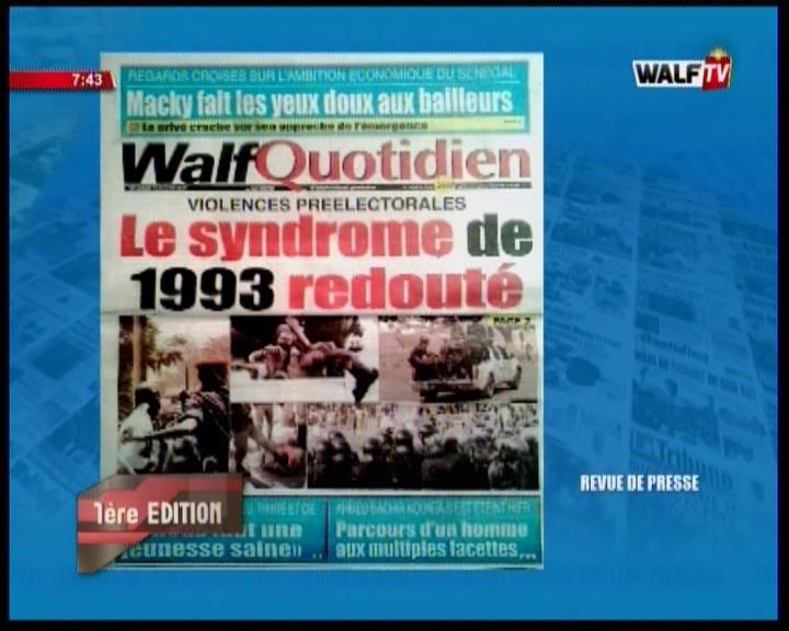 Revue de presse (Wolof) Walf TV du vendredi 18 janvier 2019 par Seydina Omar BÂ