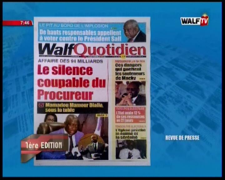 Revue de presse (Wolof) Walf TV du mercredi 23 janvier 2019 par Seydina Omar Ba
