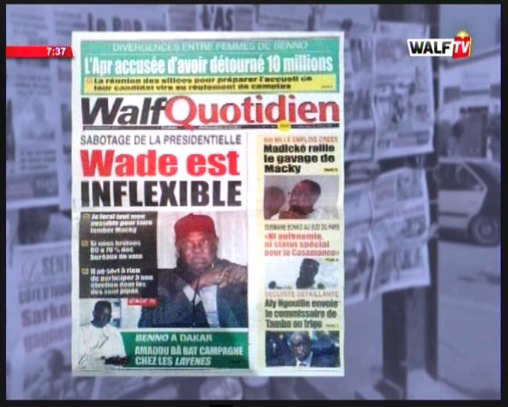 Revue de presse (Wolof) Walf TV du jeudi 14 février 2019 par Seydina Omar Bâ
