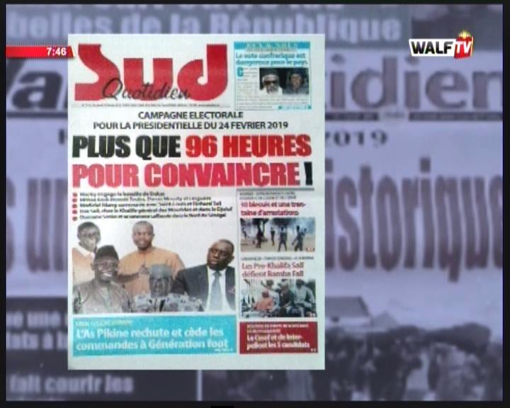 Revue presse (Wolof) Walf TV du mardi 19 février 2019 par Seydina Omar Bâ