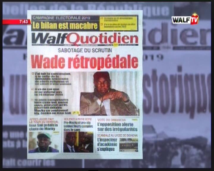 Revue de presse (Wolof) Walf TV du vendredi 22 février 2019 par Seydina Omar Bâ
