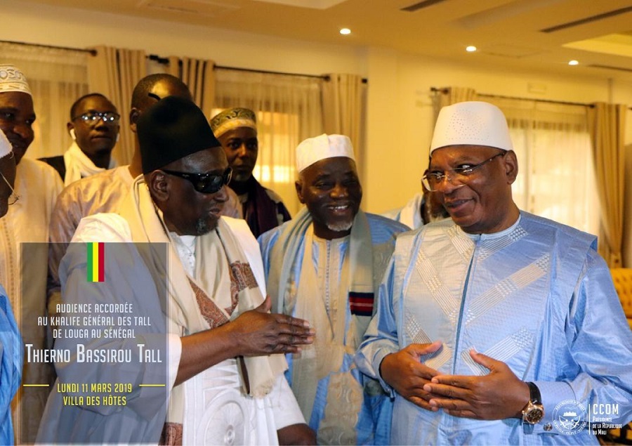 En image-Tournée religieuse: Thierno Mouhamadou El Bachir Tall accueilli par Ibrahma Boubacar Keïta…