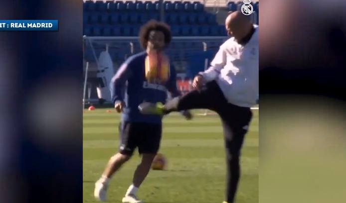 Vidéo : La belle combinaison entre Zidane et Marcelo à l’entraînement du Real Madrid