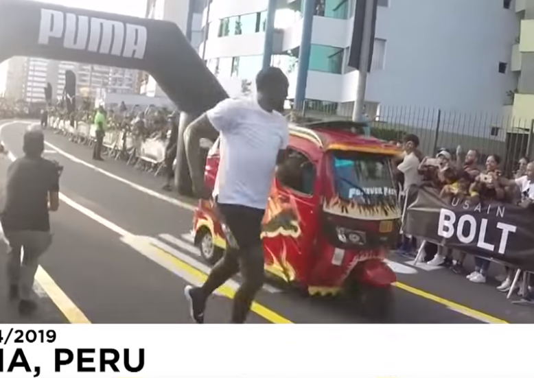 Usain Bolt fait la course contre un moto-taxi… (Vidéo)