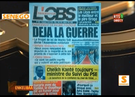 Revue de Presse (Français) Rts1 du Vendredi 12 Avril 2019