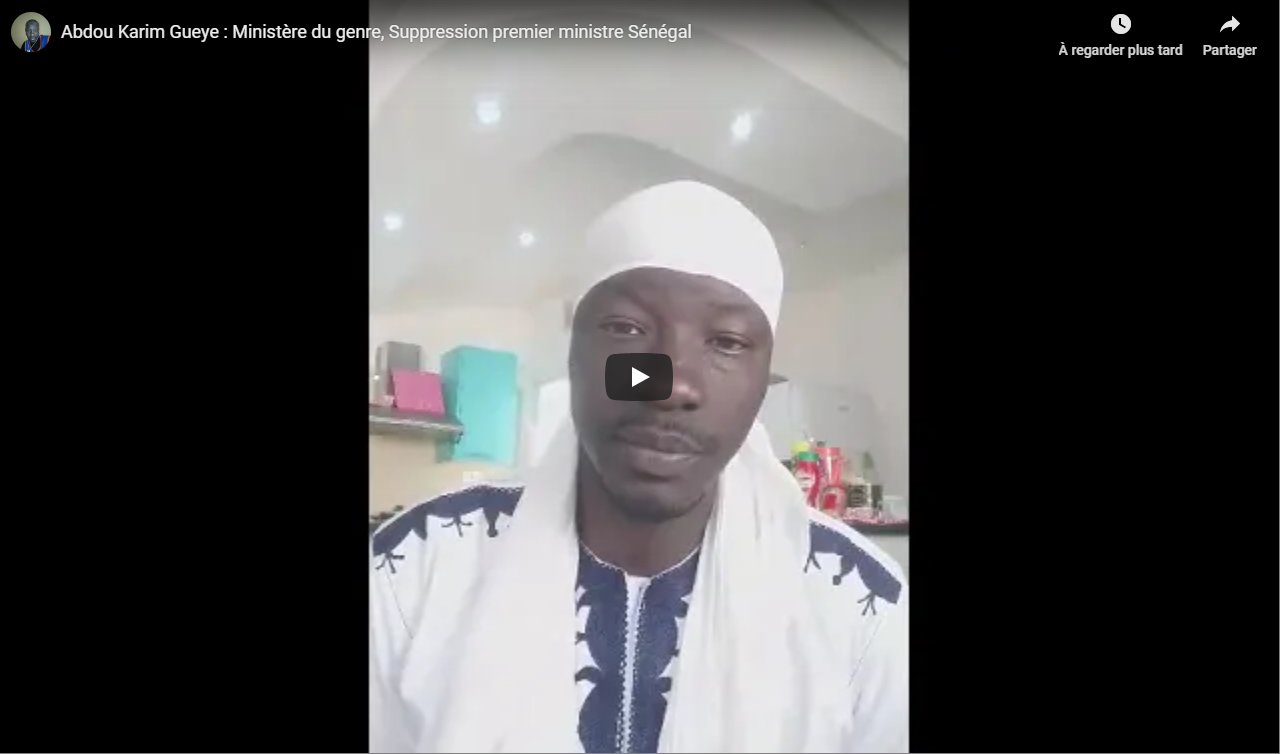 Abdou Karim Gueye Nittu Degg avertit sur le ministère « du genre » (vidéo)