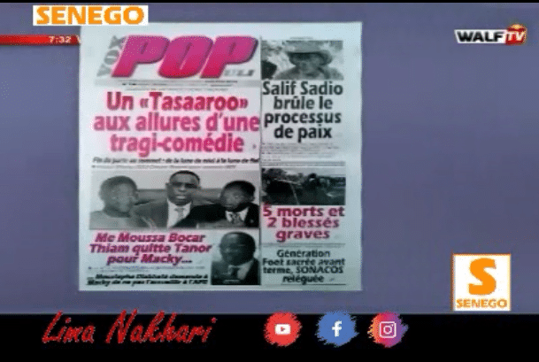 Revue de Presse (Wolof) Walf TV du Lundi 29 Avril 2019 Par Seydina Omar Bâ (Video)