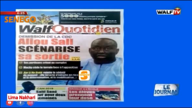 Revue de Presse Français Walf TV du Mardi 25 Juin 2019 (Video)