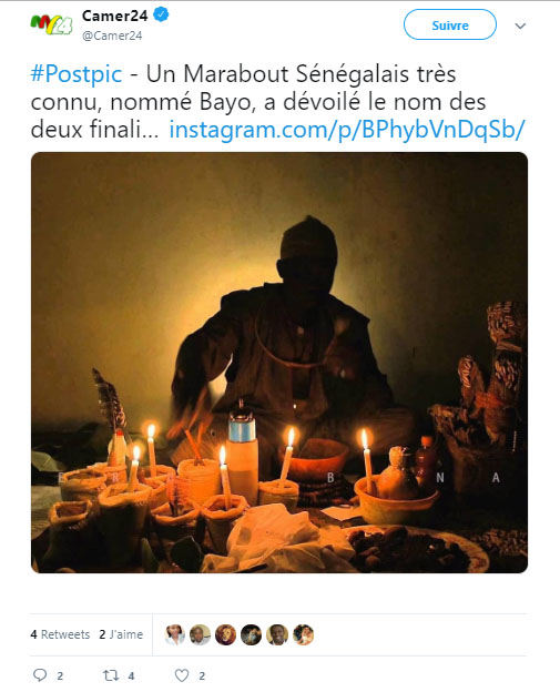 Un Marabout dévoile l’identité des deux finalistes de la CAN 2019 ! - Une capture d'écran d'un gâteau d'anniversaire avec des bougies allumées - Marabout