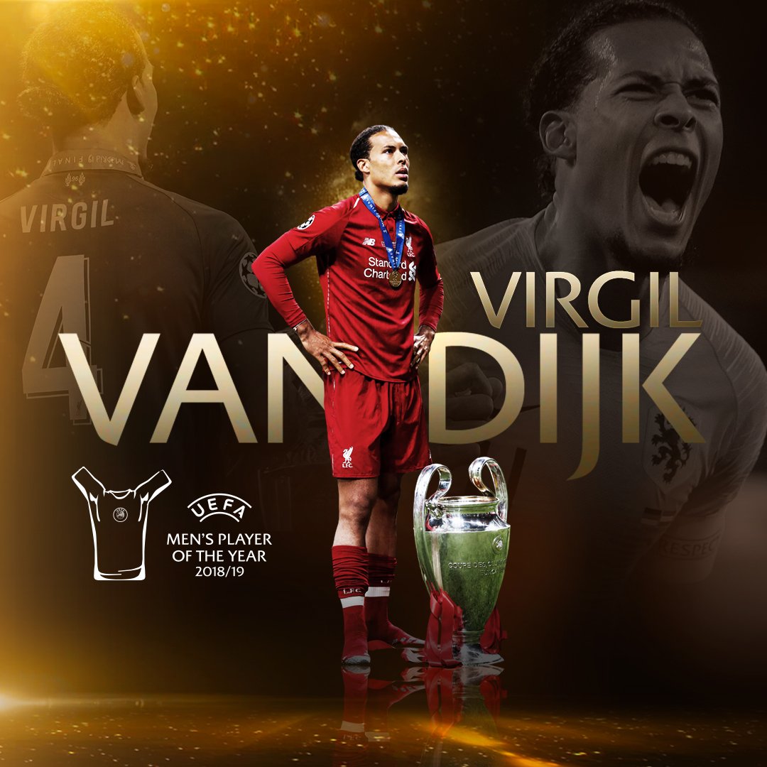 Virgil Van Dijk élu joueur UEFA de l’année devant Messi et Ronaldo