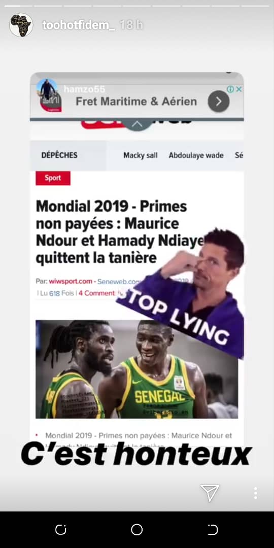 whatsapp image 2019 08 22 at 22.46.46 - Basket: Maurice Ndour "dunke" sur les conditions de regroupements des lions