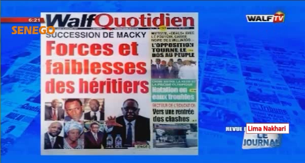 Revue de Presse Français Walf TV du Lundi 09 Septembre 2019 (Video)