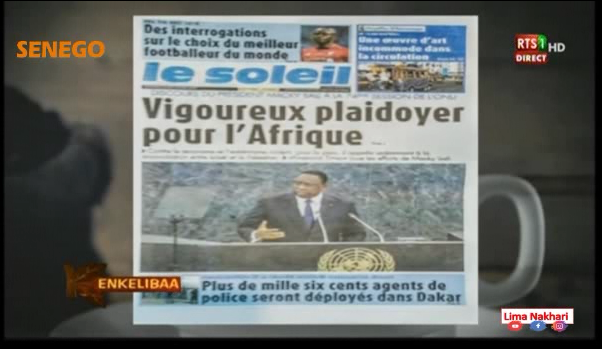 Revue de Presse Français Rts1 du Mercredi 25 Septembre 2019 (Video)
