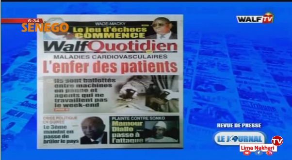 Revue de Presse Français Walf TV du Mardi 15 Octobre 2019 (Video)