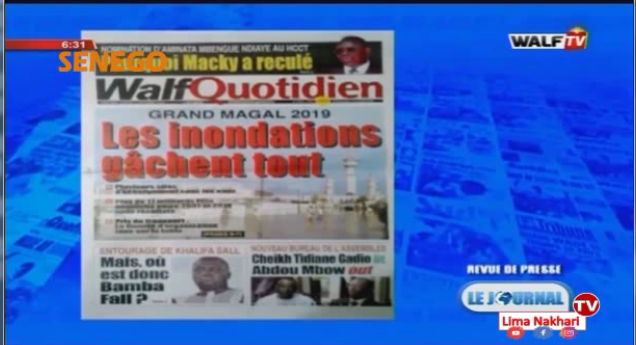 Revue de Presse Français Walf TV du Mercredi 16 Octobre 2019 (Video)