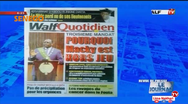 Revue de Presse Français Walf TV du Lundi 28 Octobre 2019 (Video)