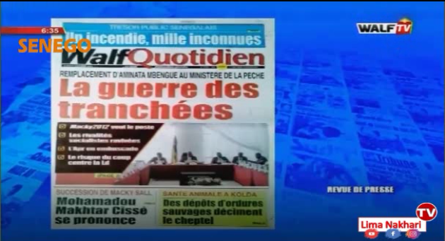 Revue de Presse Français Walf TV du Lundi 07 Octobre 2019 (Video)