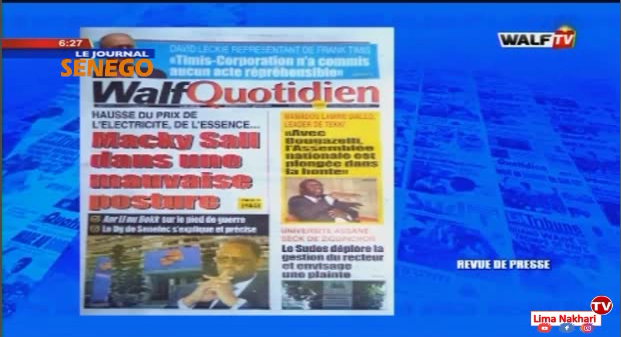 Revue de Presse Français Walf TV du Mercredi 27 Novembre 2019 (Video)
