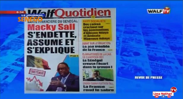 Revue de Presse Français Walf TV du Lundi 18 Novembre 2019 (Video)