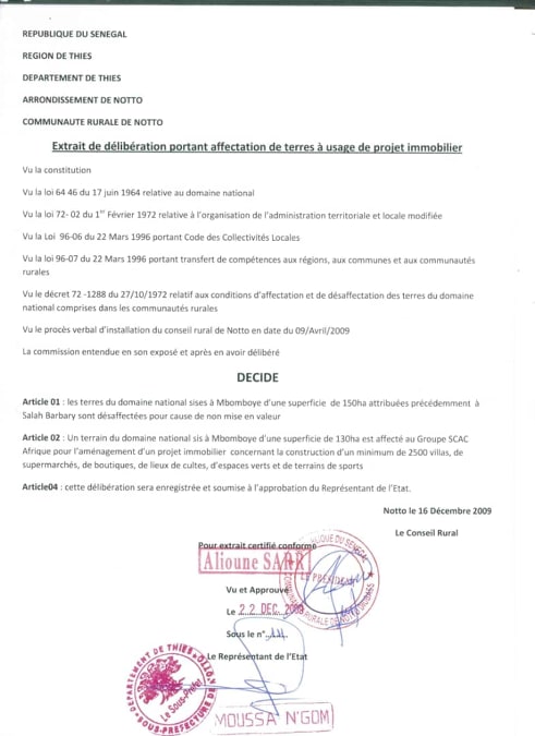 delibere notto diobass - Escroquerie foncière : Le ministre Alioune Sarr au banc des accusés