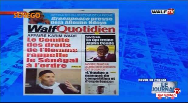 Revue de Presse Français Walf TV du Mardi 12 Novembre 2019