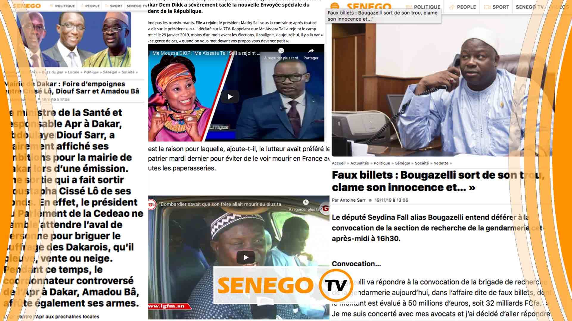 Feuss net : Bougazelli fin-prêt, empoignade à Dakar, Aïssata Tall Sall…
