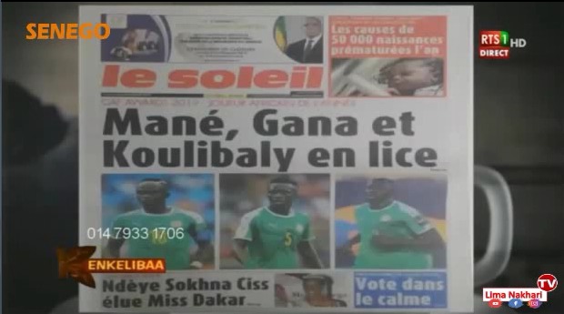 Revue de Presse Français Rts1 du Lundi 25 Novembre 2019 (Video)