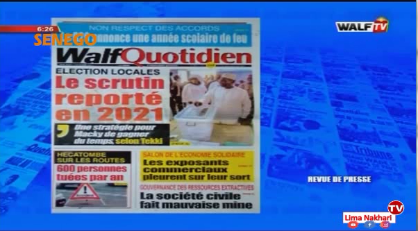 Revue de Presse Français Walf TV du Mercredi 06 Novembre 2019 (Video)