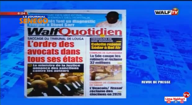 Revue de Presse Français Walf TV du Vendredi 29 Novembre 2019 (Video)